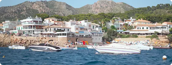 Speedboats in Sant Elm harbour